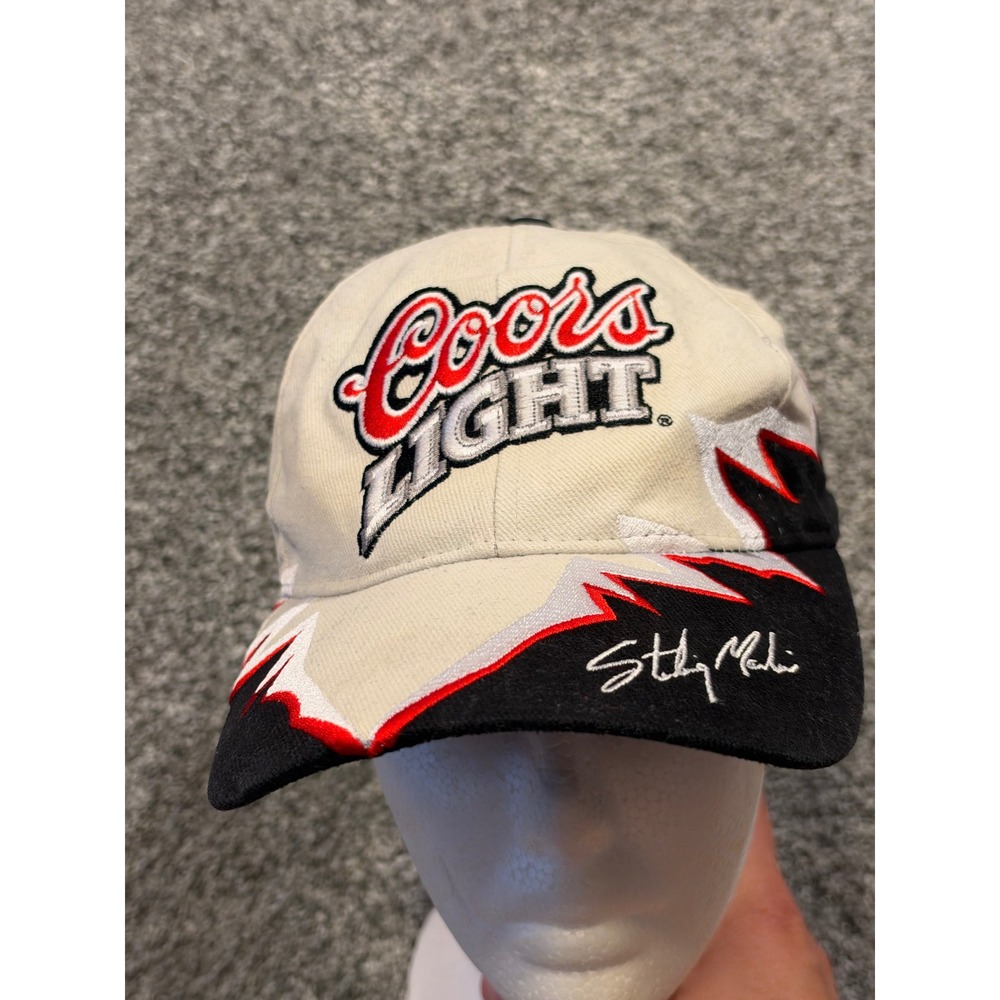 NASCAR Hat Men OSFM Cream Coors Light Sterling Marlin 40 Racing Adjustable Cap